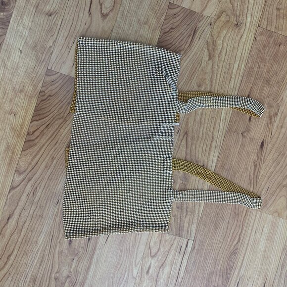 Rhinestone Gold Backless Square Crop Top - Picture 3 of 9